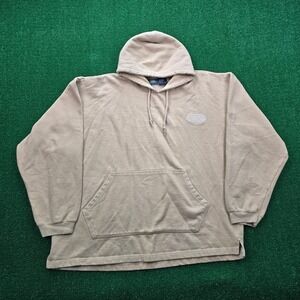 Land‎ Rover Hoodie Sweatshirt Mens XL Beige Tan Pullover Outdoors Embroidered